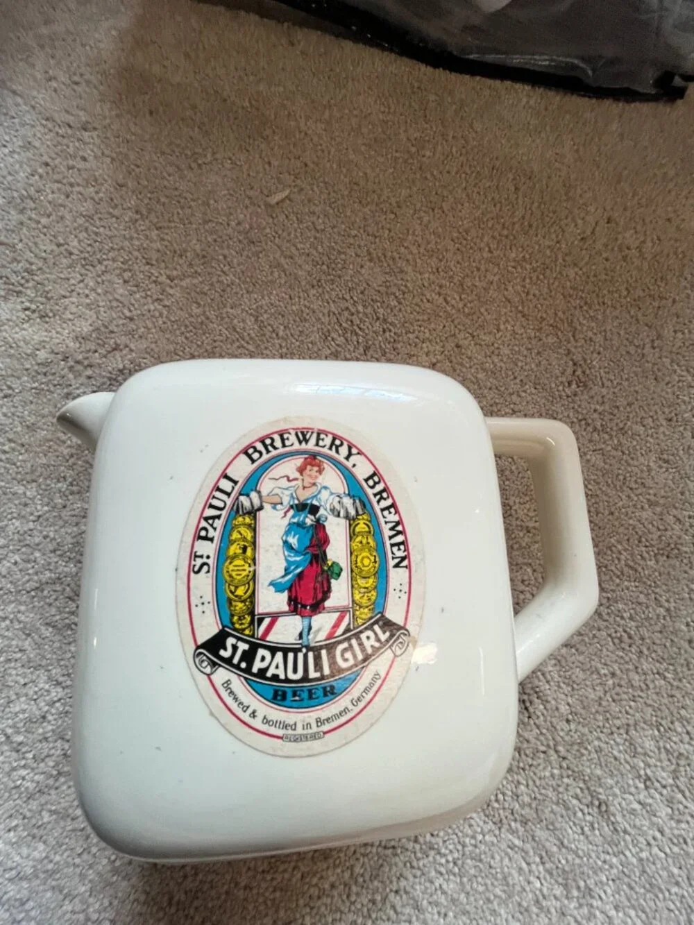 Vintage St Pauli Girl Beer Pitcher